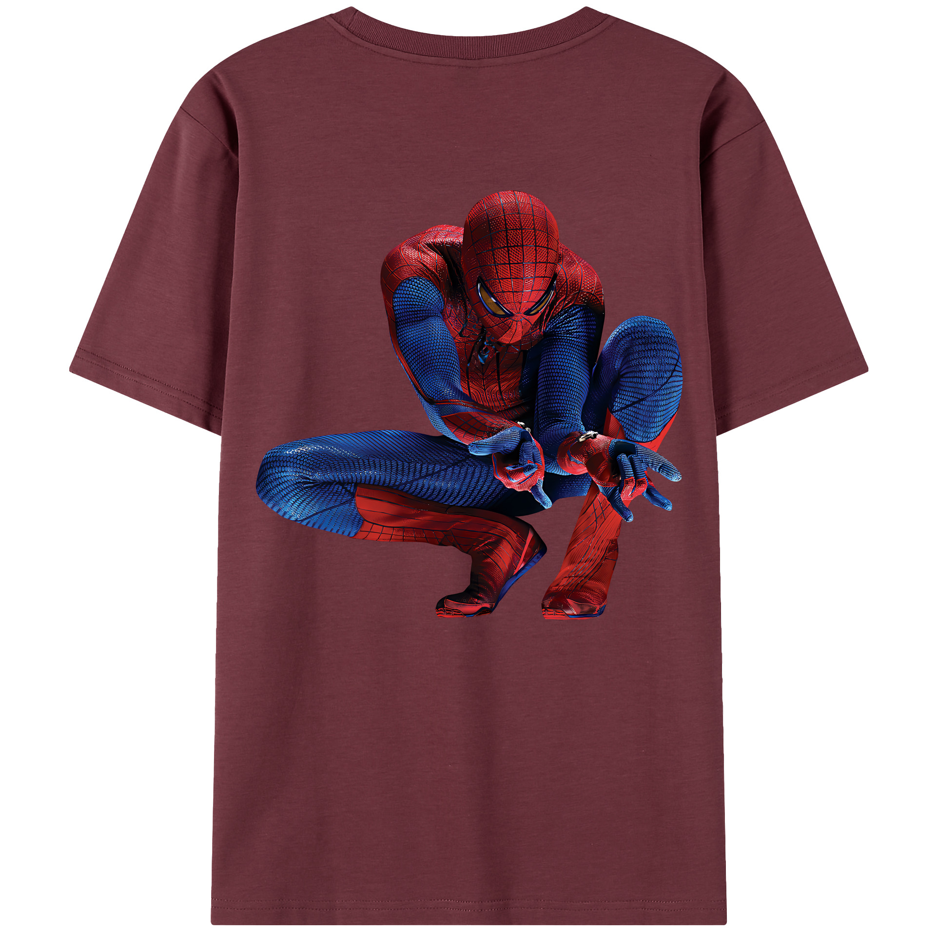 （画像用） Spider Man スパイダーマン 綿100％半袖Tシャツ（背面プリント）